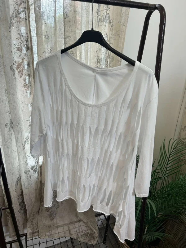 Lazer Cut Detail Layering T-Shirt - Image 2