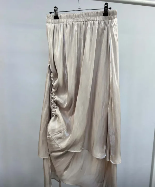 Oyster Double Layer Textured Sateen Skirt - Image 2