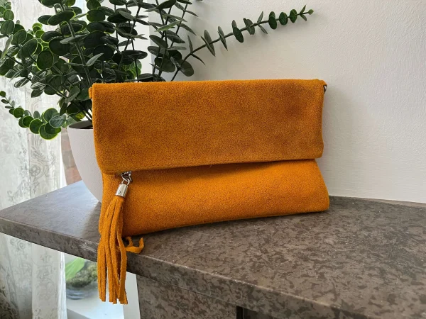 Real Suede Folded Pouch Bag (11 colours) - Image 8