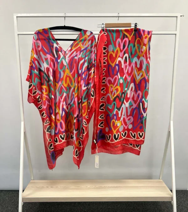 Ladies Geometric Kaftan & Scarf/Sarong Combo - Image 6
