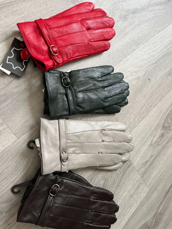 Real Leather glove with Buckle