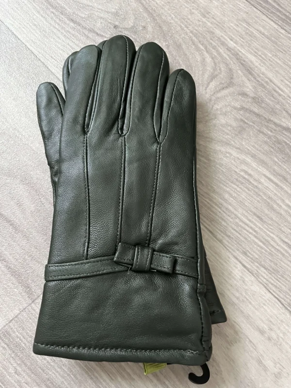 Real Leather glove with Bow detail - Image 3