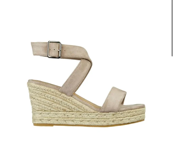 Cipriani Ladies Crossover Ankle Wedge Sandal - Sand - Image 2