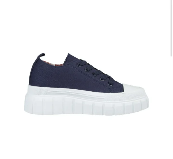 Chicago Ladies Chunky Platform Pump - Navy - Image 2