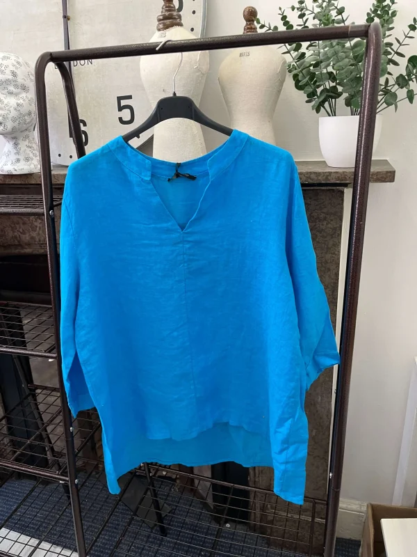Venice Linen Grandad Collar Shirt - Image 6