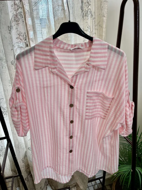 Ladies Casual Striped Shirt - Image 3