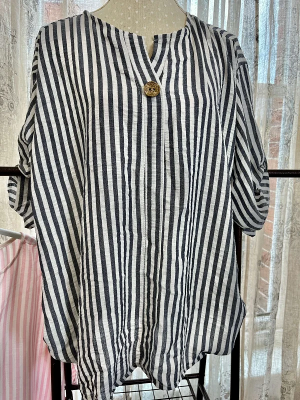 Annabelle One Button Striped Shirt - Image 2