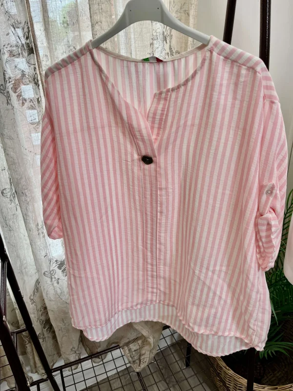 Annabelle One Button Striped Shirt - Image 3