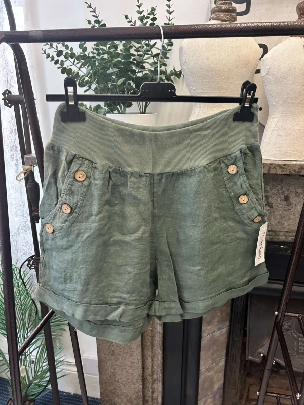 Made in Italy Linen Shorts - Large - Image 4