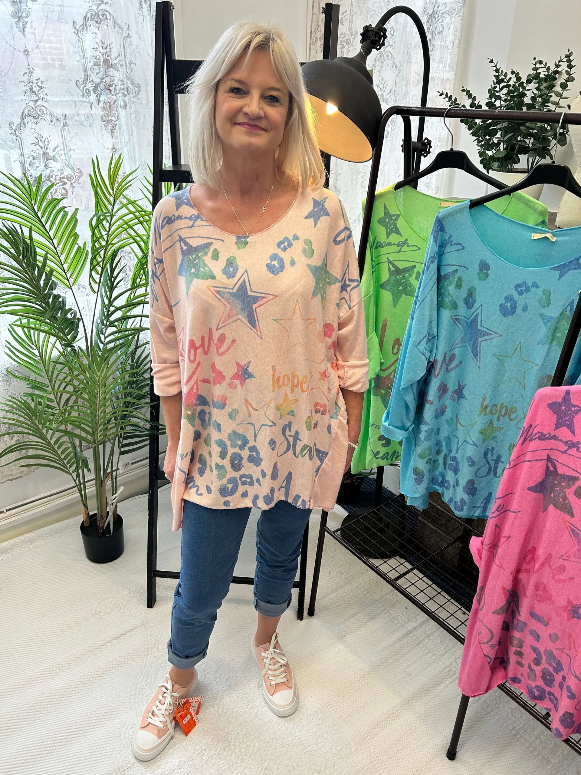 Star Print Fine Knit Super Soft Jumper - Image 2