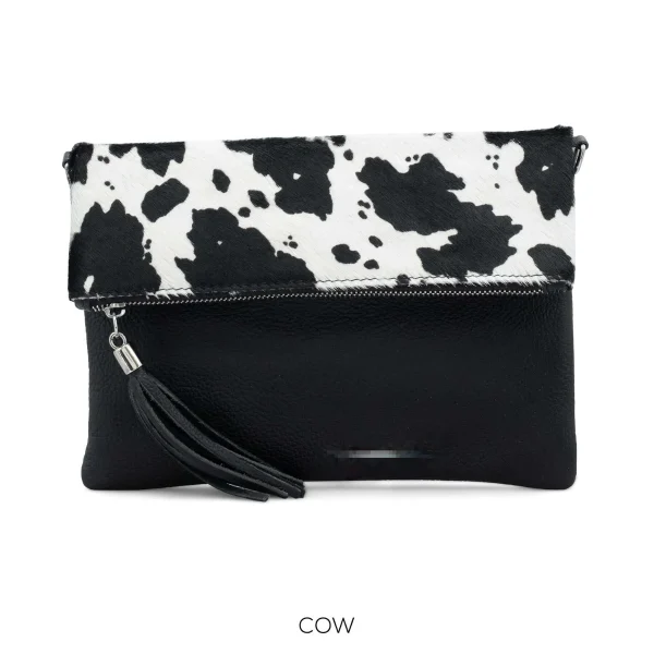 Real Leather Animal Print Folded Pouch Bag - Image 3