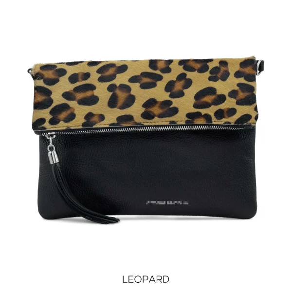 Real Leather Animal Print Folded Pouch Bag - Image 4