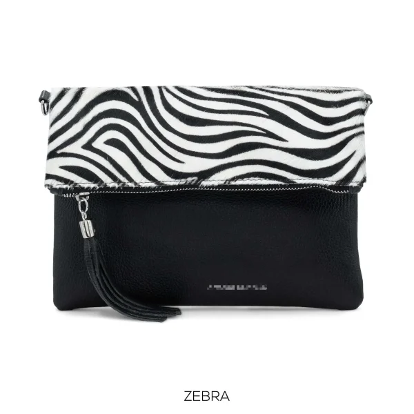 Real Leather Animal Print Folded Pouch Bag