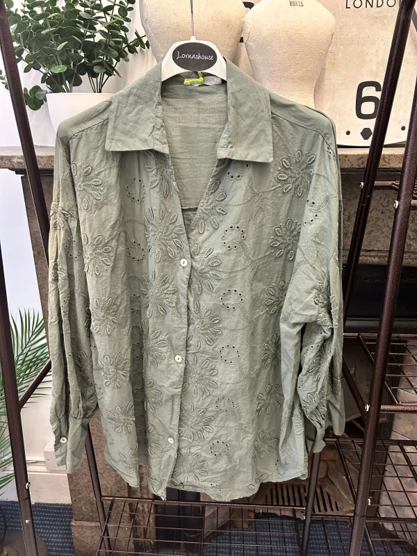 Patricia Embroidered Cotton Shirt - Image 3