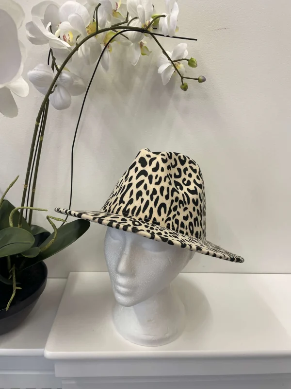 Leopard Print Structured Fedora - Image 2