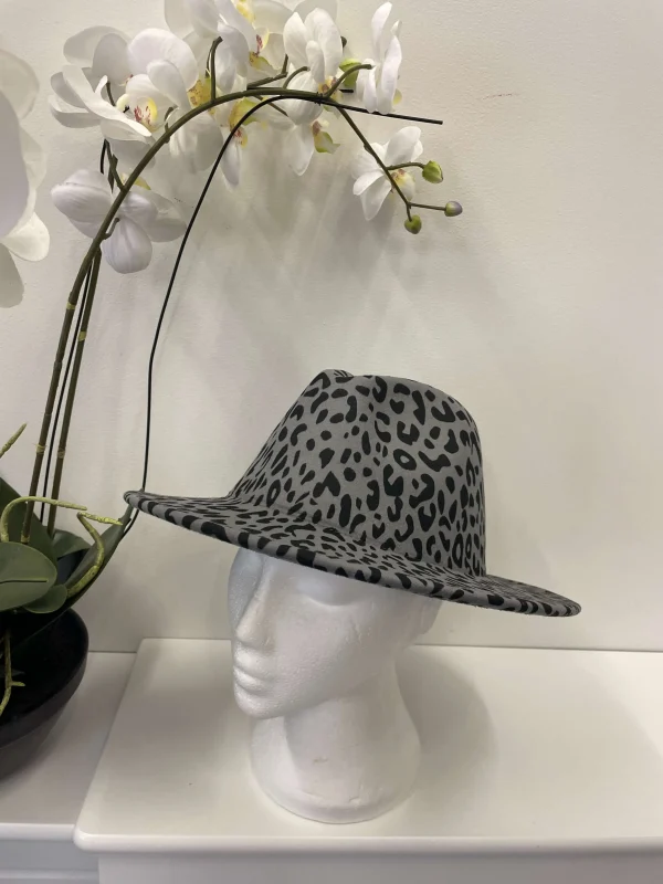 Leopard Print Structured Fedora - Image 3