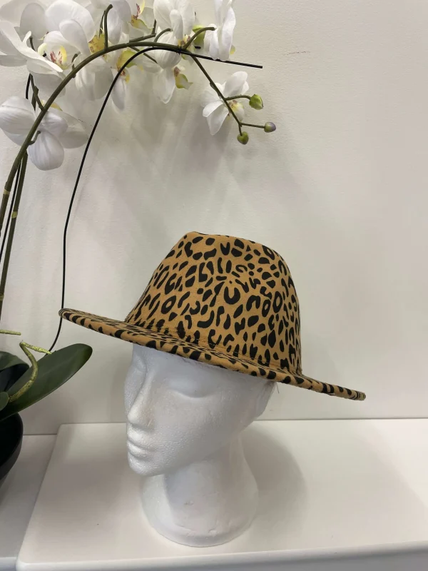 Leopard Print Structured Fedora - Image 4