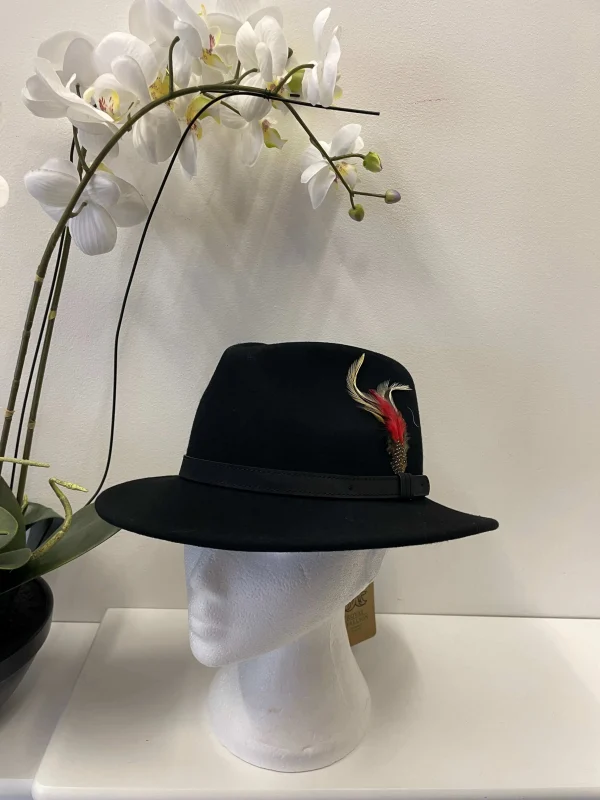 Structured Fedora with Feather Detail - Image 3