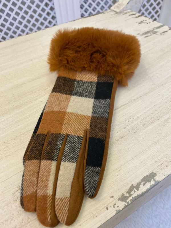 Faux Fur Printed Gloves - Image 2