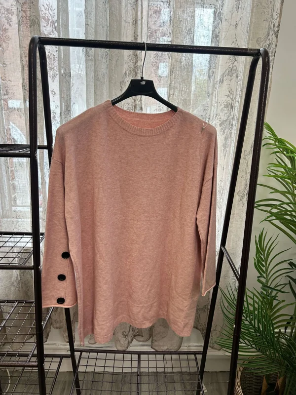 Stylish Button Sleeve Jumper - Image 4