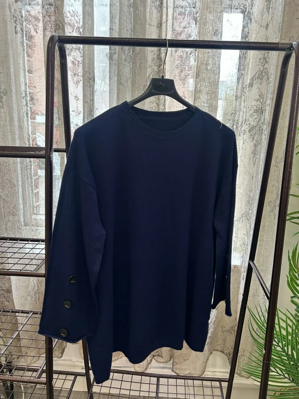 Stylish Button Sleeve Jumper - Image 8