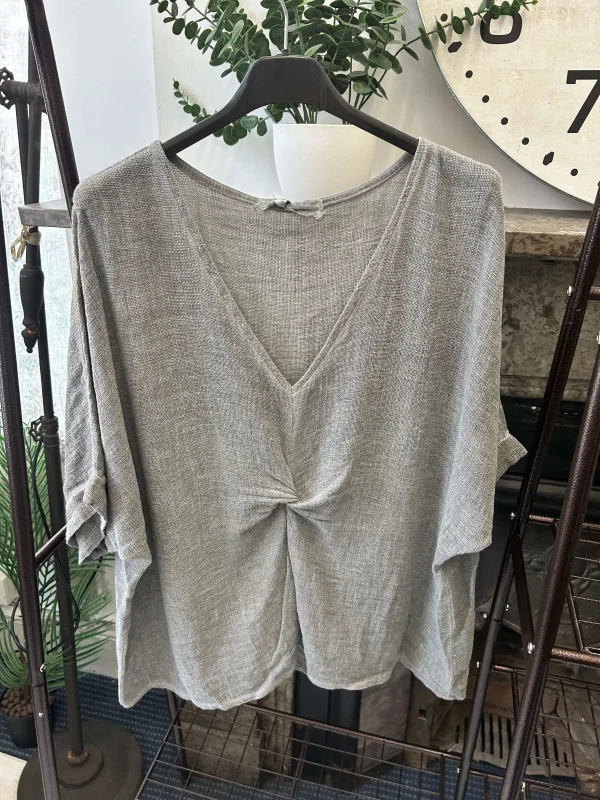 Clara Knot Front Hessian Top - Image 2