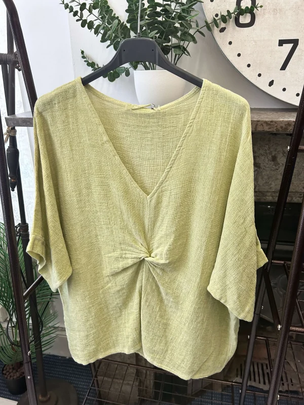 Clara Knot Front Hessian Top - Image 3