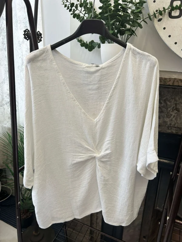 Clara Knot Front Hessian Top - Image 5