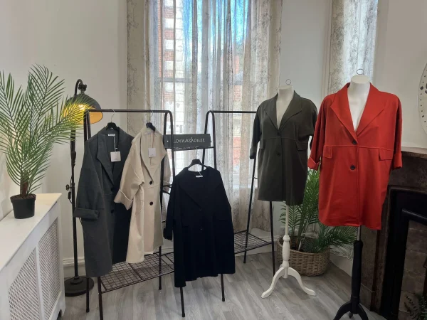 A Line Smart Felt Coat long jacket