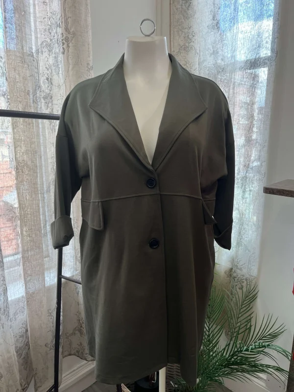 A Line Smart Felt Coat long jacket - Image 3