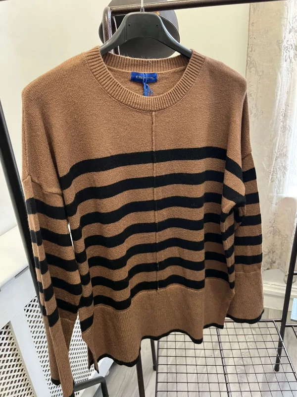 Striped Round Neck Boxy Jumper - Image 5