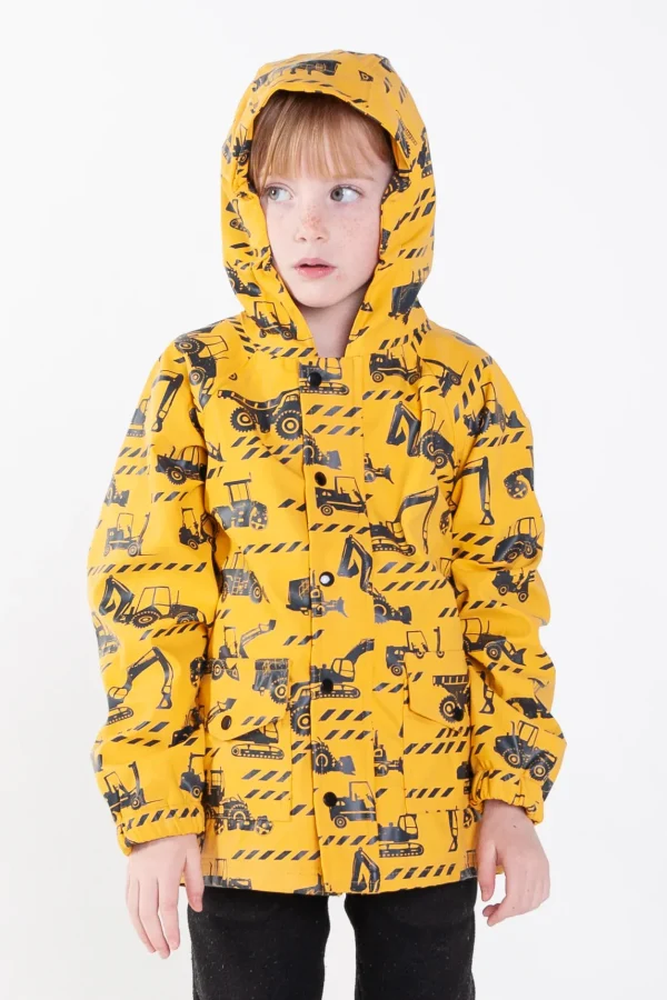 Lined Rain Jacket, Construction Vehicles (runs large, recommend sizing down) - Image 3