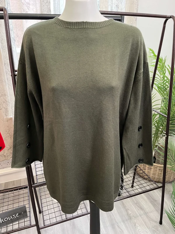 Stylish Button Sleeve Jumper - Image 3