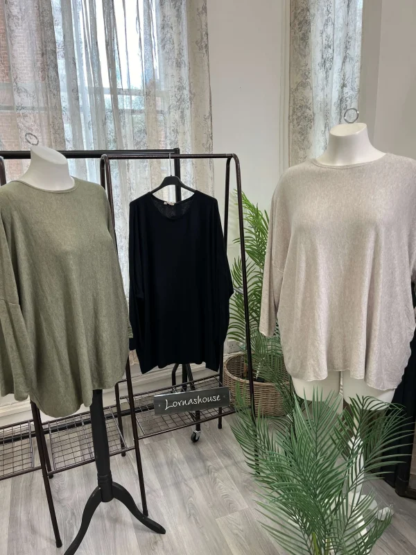 Daphne Oversized Batwing Fine Knit Jumper - Image 2