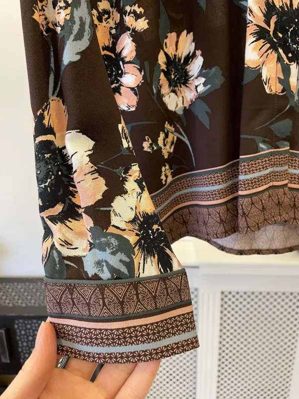 B Young Brown Floral Ladies Shirt - Image 2