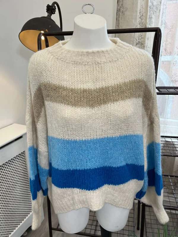 Orla Stripe Round Neck Jumper - Image 2