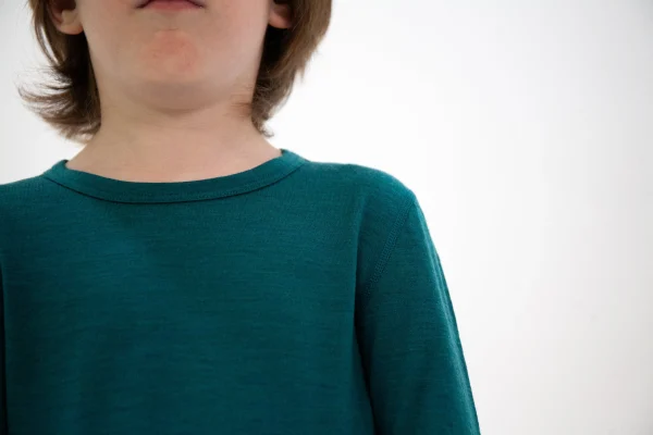 Oaki Kids Ultra-Soft Merino Wool Base Layer Kids, Breathable Merino Base Layer, Boys & Girls Thermals for Kids, Blue Spruce - Image 3