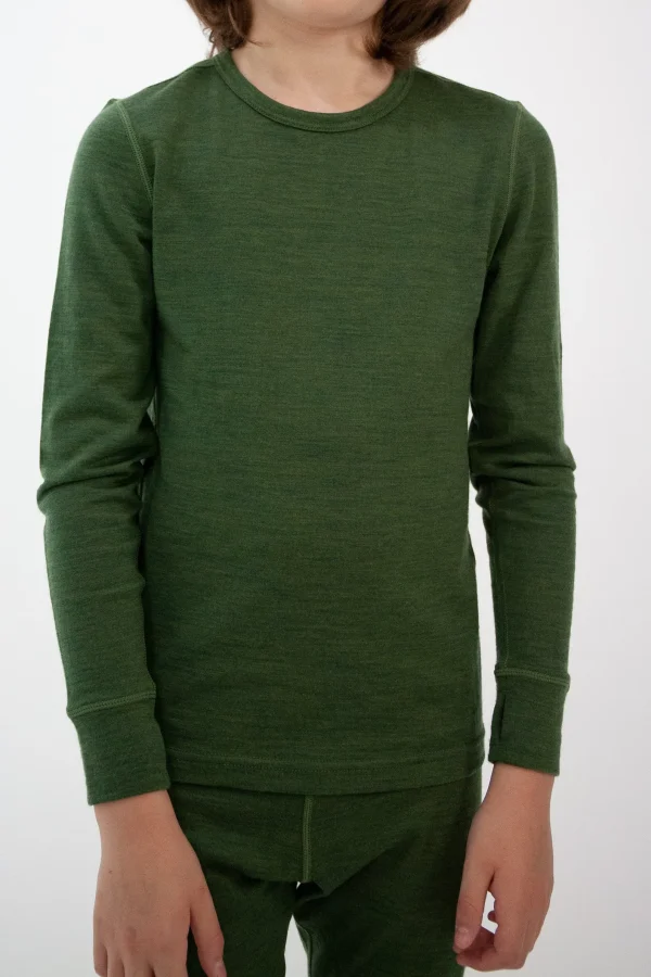 Oaki Kids Ultra-Soft Merino Wool Base Layer Kids, Breathable Merino Base Layer, Boys & Girls Thermals for Kids, Mose Green - Image 4