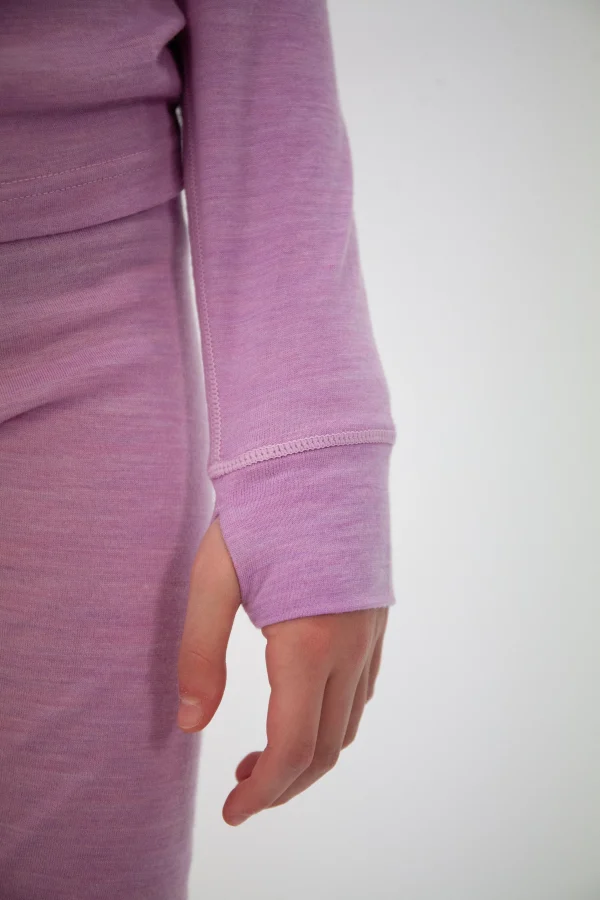 Kids' Merino Wool Base Layer, Lilac - Image 2