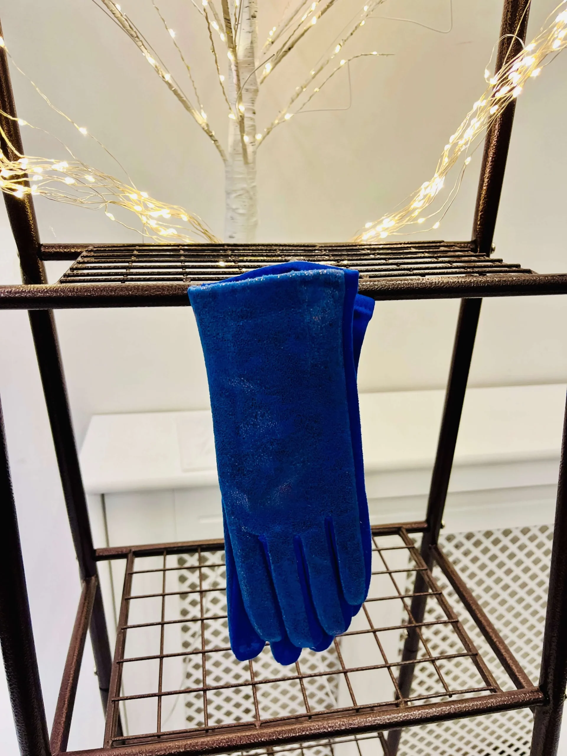 Metallic Faux Suede Gloves - Image 6