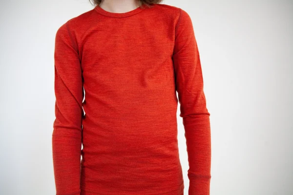 Oaki Kids Ultra-Soft Merino Wool Base Layer Kids, Breathable Merino Base Layer, Boys & Girls Thermals for Kids, Red Clay - Image 4