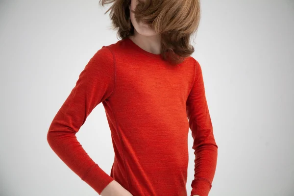 Oaki Kids Ultra-Soft Merino Wool Base Layer Kids, Breathable Merino Base Layer, Boys & Girls Thermals for Kids, Red Clay - Image 3