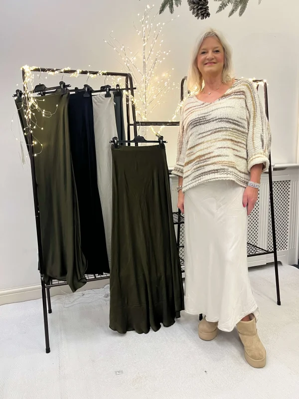 Bianca Satin Bias Maxi Skirt - Image 2