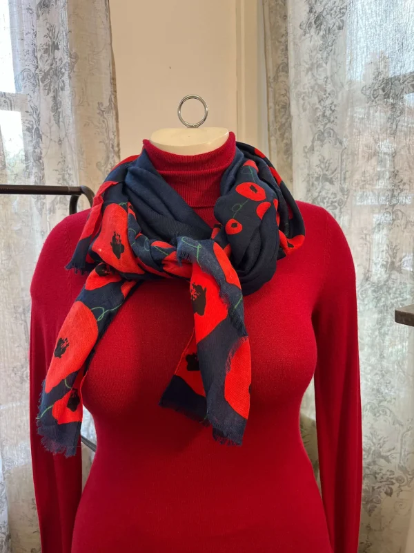 Soft Poppy Print Scarves - 2 Colourways - Image 3
