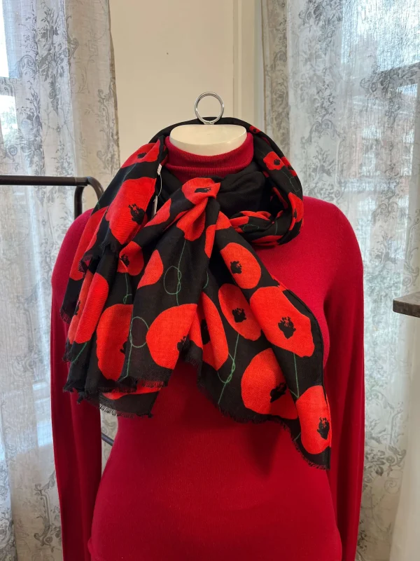 Soft Poppy Print Scarves - 2 Colourways - Image 2