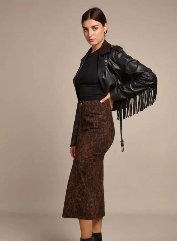 Toxik - Leopard Print Stretchy Skirt