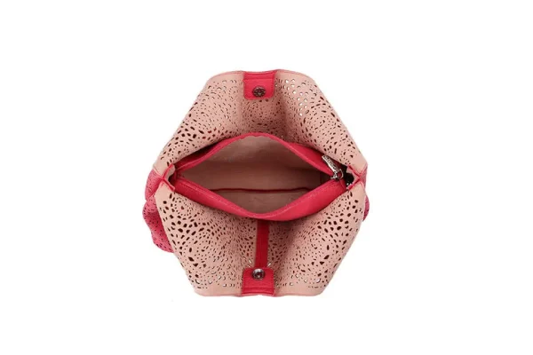 Ladies Perforated Slouchy Shoulder Bag - Image 8