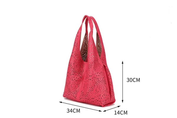 Ladies Perforated Slouchy Shoulder Bag - Image 2