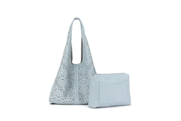 Ladies Perforated Slouchy Shoulder Bag - Image 9