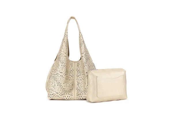 Ladies Perforated Slouchy Shoulder Bag - Image 10